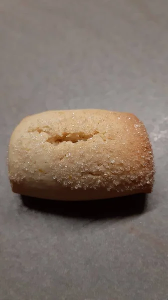 Handmade Dessert Detail Biscuit Granulated Sugar Surface — Stock Photo, Image