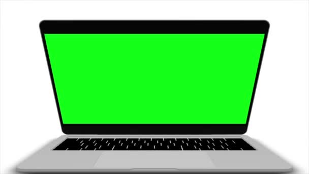 Groene Scherm Video Animatie Van Een Laptop Kan Worden Gebruikt — Stockvideo