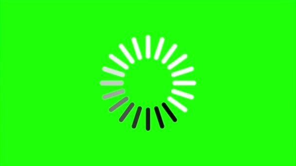 Grön Skärm Animation Video Roterande Laddnings Ikon Bort Den Gröna — Stockvideo