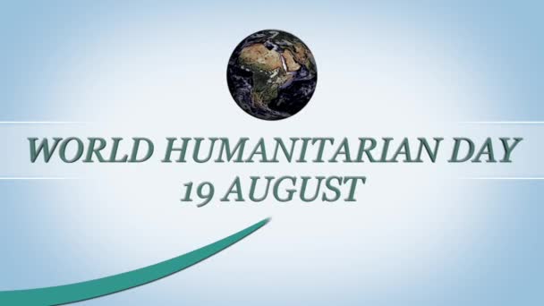 August World Humanitarian Day Motion Animation Video Text — Stock Video