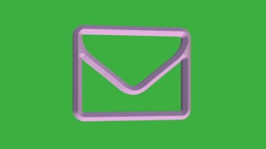 Yeşil ekran video 3d zarf simgesi