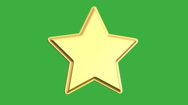 Yeşil ekran video 3d yıldız simgesi sarı olan