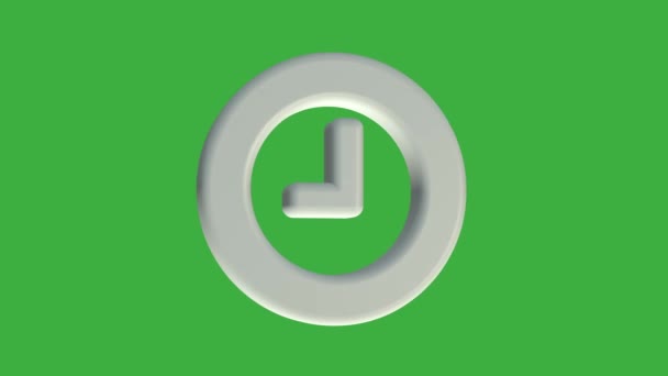 Pantalla Verde Vídeo Icono Del Reloj — Vídeos de Stock