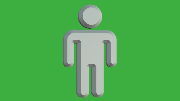 绿色屏幕视频3D男性图标 — 图库视频影像