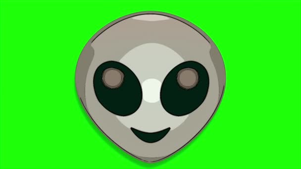 Green Screen Video Animation Alien Sticker Comic Style Remove Green — Stock Video
