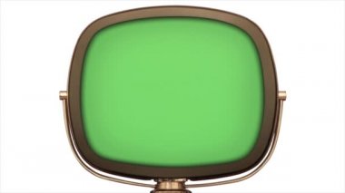 Yeşil ekran 3D TV 1958 eski televizyon. Stil olarak ileri doğru kaydır - biçim geriye doğru kaydır