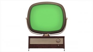Yeşil ekran 3D TV 1958 model geriye dönük televizyon sola kaydırma - sola kaydırma stili oluşturun