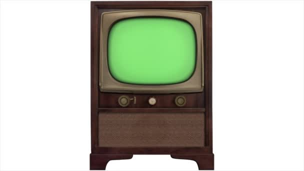 Verde Pantalla 1965 Retro Construir Estilo Desvanecen Activar Construir Estilo — Vídeos de Stock