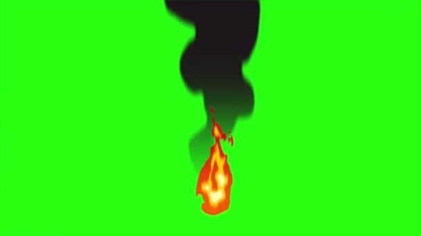 Animacja Ogień Ruchu Rozmycia Zielonym Tle Ekranu — Wideo stockowe