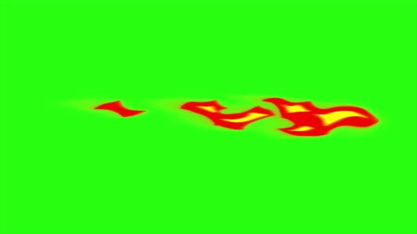 Fuego Animación Con Desenfoque Movimiento Sobre Fondo Pantalla Verde — Vídeos de Stock