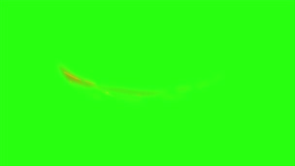Φωτιά Γραμμή Κινουμένων Σχεδίων Θαμπάδα Κίνηση Πράσινο Φόντο Οθόνη — Αρχείο Βίντεο