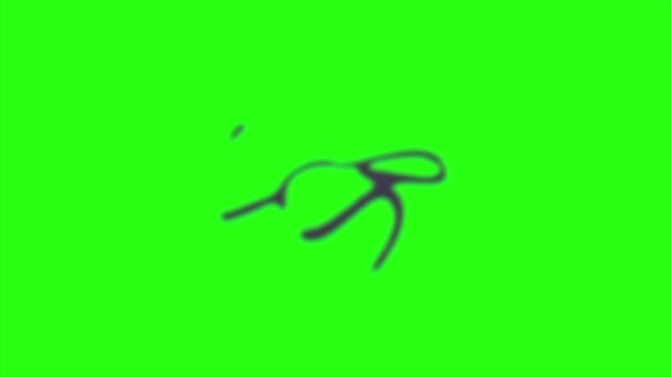 緑の画面を背景に動きをぼかすアニメーション煙 — ストック動画