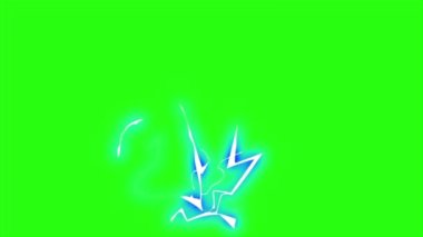 Yeşil ekran arka planında animasyon şimşeğini döndür