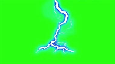 Yeşil ekran arka planında animasyon şimşeğini döndür