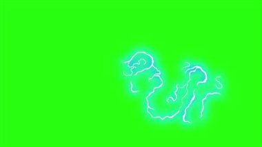 Yeşil ekran arka planında animasyon şimşeğini döndür