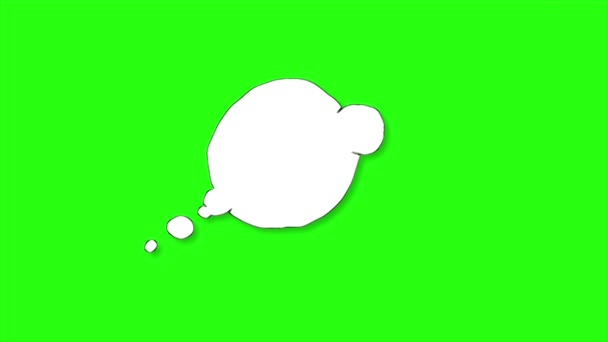 Loop Animation Comic Cloud Φόντο Πράσινης Οθόνης — Αρχείο Βίντεο