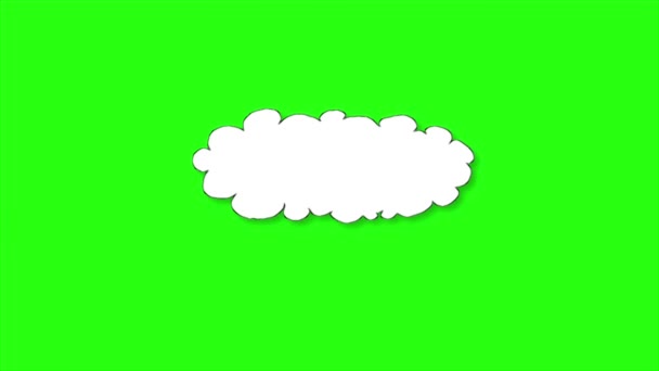 Loop Animation Comic Cloud Φόντο Πράσινης Οθόνης — Αρχείο Βίντεο