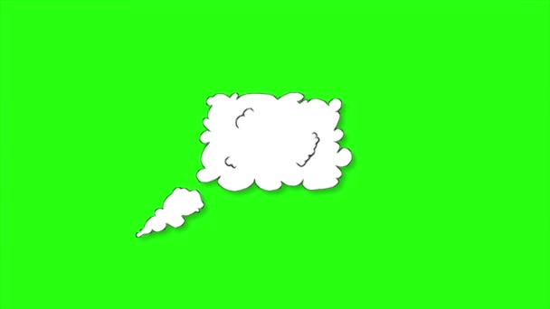 Loop Animation Komiskt Moln Grön Skärm Bakgrund — Stockvideo