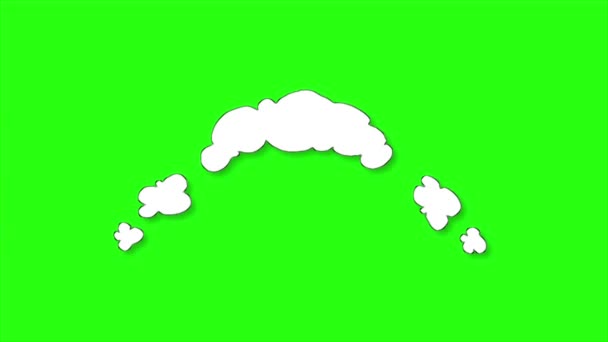 Loop Animazione Fumetto Nube Sullo Sfondo Dello Schermo Verde — Video Stock