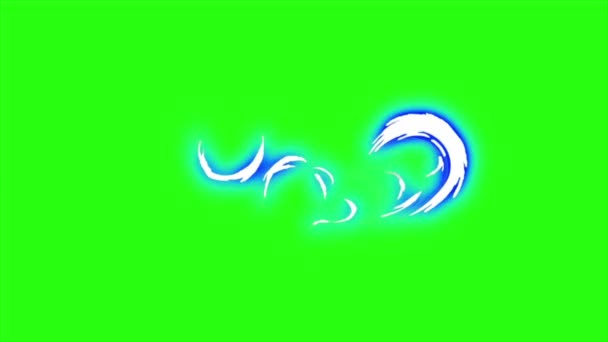 緑の画面の背景にループアニメーション雷 — ストック動画