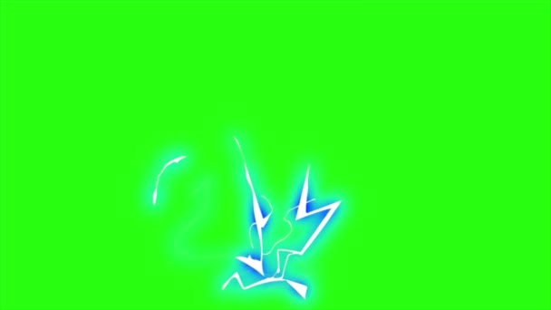 Boucle animation foudre sur fond d'écran vert