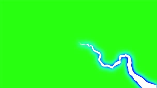 Loop Animatie Bliksem Groen Scherm Achtergrond — Stockvideo