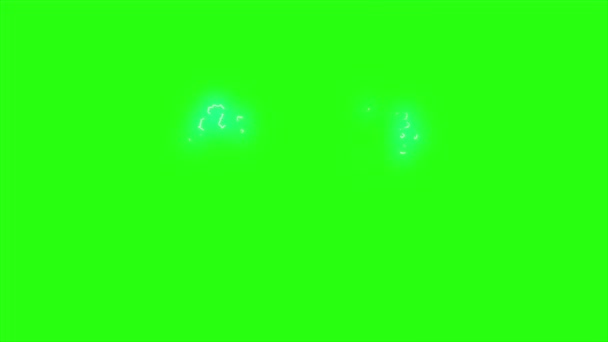 Loop Animation Lightning Green Screen Background — Stock Video