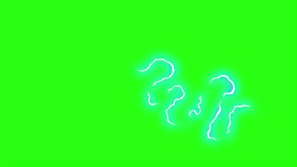 Boucle animation foudre sur fond d'écran vert