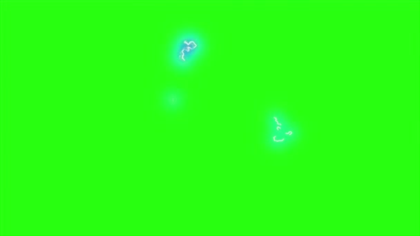 Цикл Анимации Молния Зеленом Фоне Экрана — стоковое видео