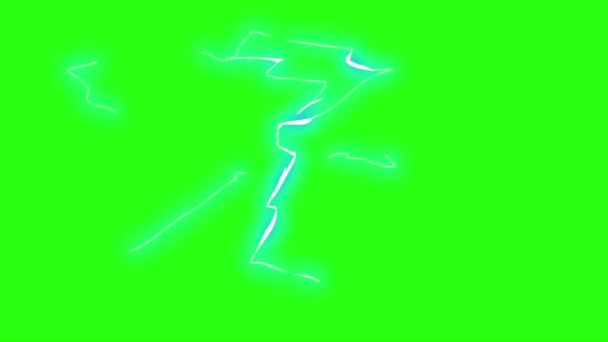 Boucle animation foudre sur fond d'écran vert