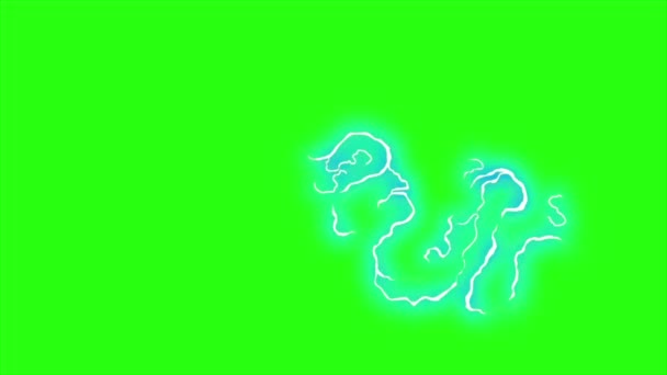 Boucle animation foudre sur fond d'écran vert
