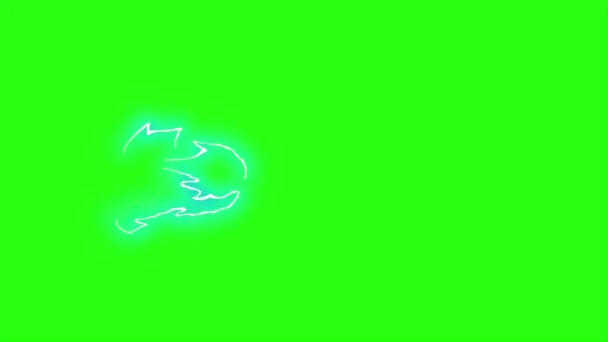 Boucle animation foudre sur fond d'écran vert