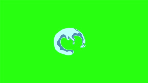 Βρόχο Υγρό Animation Πράσινο Φόντο Οθόνη — Αρχείο Βίντεο