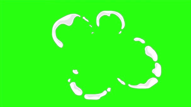 Цикл Анимации Дым Зеленом Фоне Экрана — стоковое видео