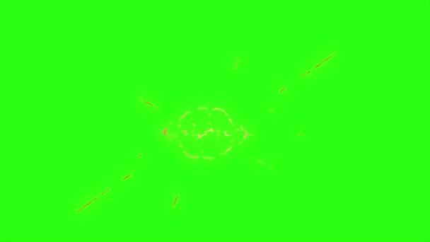 Boucle animation étincelle sur fond d'écran vert 