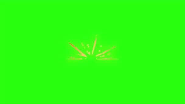 Iskra Animacji Pętli Zielonym Tle Ekranu — Wideo stockowe