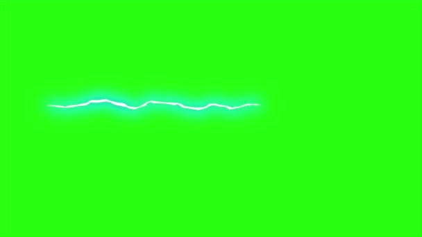 绿色屏幕背景上的循环动画闪电 — 图库视频影像