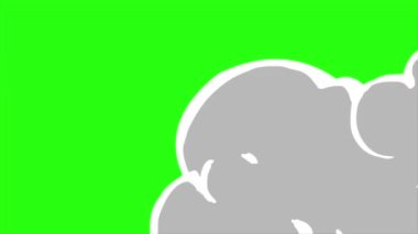 Yeşil ekran arka planında çizgi roman tarzıyla canlandırma dumanı