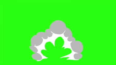 Yeşil ekran arka planında çizgi roman tarzıyla canlandırma dumanı