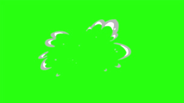 Дым Анимации Комическим Стилем Фоне Зеленого Экрана — стоковое видео