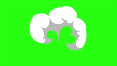 Yeşil ekran arka planında çizgi roman tarzıyla canlandırma dumanı