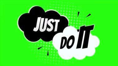  Sadece yeşil ekran arka planında çizgi roman tarzı animasyon ile metin yap