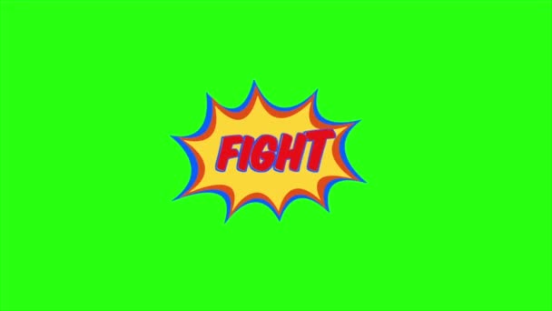 Lucha Contra Animación Texto Cómico Fondo Pantalla Verde — Vídeos de Stock