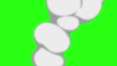 Yeşil ekran arka planında canlandırma dumanı döngüsü, duman bulutu - döngüleme efekti