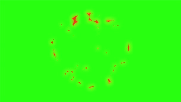 Loop Animation Effekt Exploatering Grön Skärm Bakgrund Exploison Runda Brast — Stockvideo
