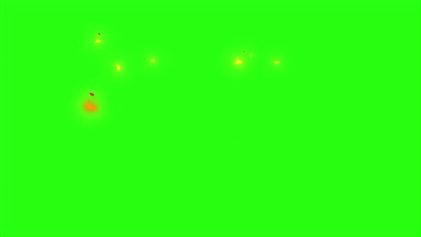 緑の画面の背景にループアニメーション火災 火災効果パフ — ストック動画