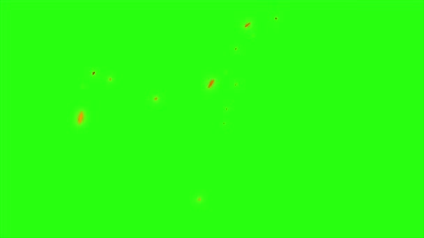 緑の画面の背景にループアニメーション火災 火球波状アプローチ効果 — ストック動画