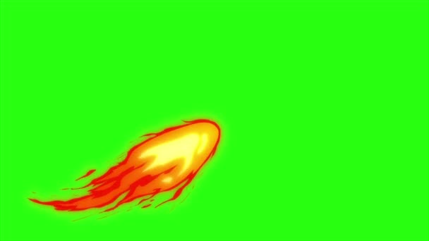 Fogo Animação Loop Fundo Tela Verde Voar Para Lados Efeito — Vídeo de Stock