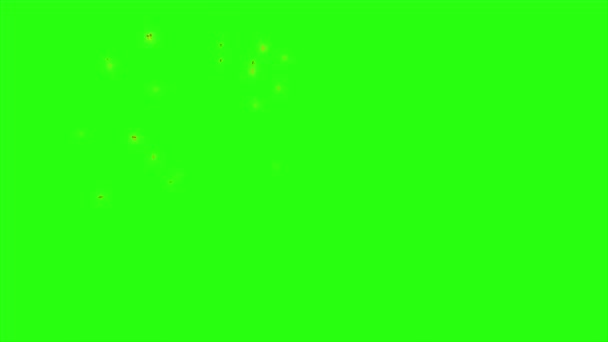 緑の画面の背景にループアニメーション火災 横スワップ火災効果を飛ぶ — ストック動画