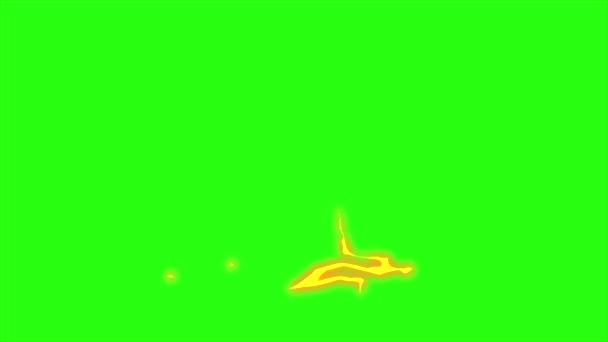 Loop Animatie Bliksem Elektrisch Groen Scherm Achtergrond Bliksem Bounce Effect — Stockvideo